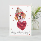 ビーグル犬の恋人バレンタインギフト シーズンカード (スタンド正面)