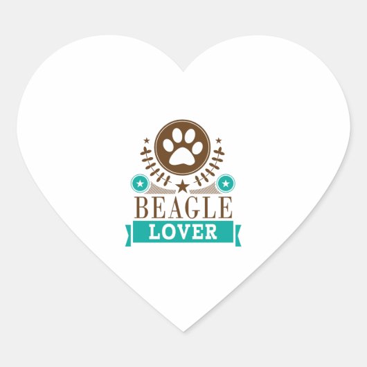 ビーグル犬の恋人 ハートシール (正面)