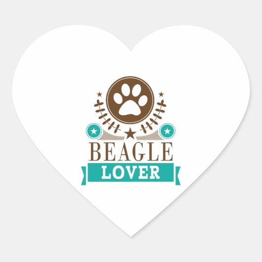 ビーグル犬の恋人 ハートシール (正面)