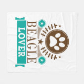 ビーグル犬の恋人 フリースブランケット (正面(横))