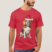 ビーグル犬の愛おもしろい者クリスマスTシャツ Tシャツ (正面)