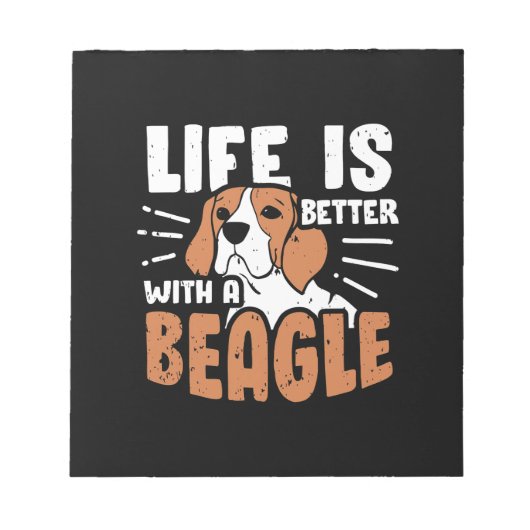 ビーグル犬の方が人生は好い ノートパッド (正面)