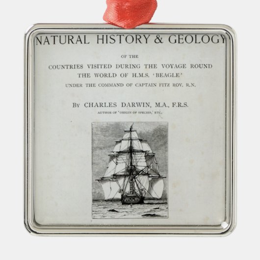 ビーグル犬の旅行 メタルオーナメント (正面)