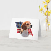 ビーグル犬の旗 カード (黄色い花)