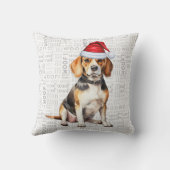 ビーグル犬の水の色クリスマス クッション (裏面)