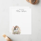 ビーグル犬の水の色パーソナライズされたかわいい子犬 ノートカード (正面/裏面インサイチュ)