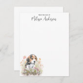 ビーグル犬の水の色パーソナライズされたかわいい子犬 ノートカード (正面/裏面)