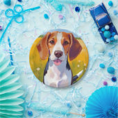 ビーグル犬の水彩ペットペインティング ペーパープレート (パーティー)