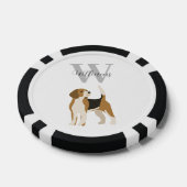ビーグル犬の水彩モノグラム名入り ポーカーチップ (シングル)