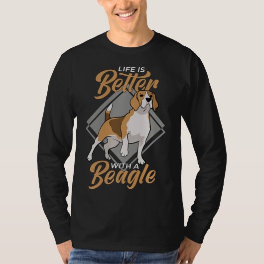 ビーグル犬の泡立て器の飼育者で生活が良い Tシャツ (正面)