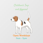 ビーグル犬の漫画イラストレーション ウィンドウサイン (シート)