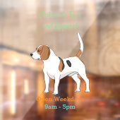 ビーグル犬の漫画イラストレーション ウィンドウサイン (シート2)