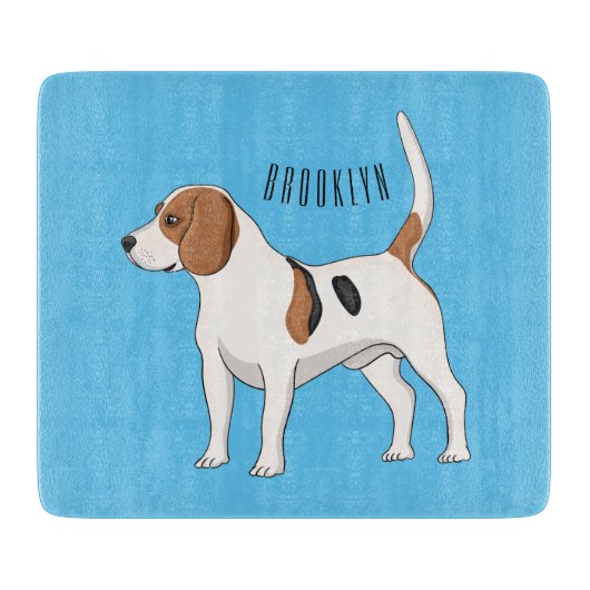 ビーグル犬の漫画イラストレーション カッティングボード (正面)