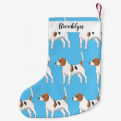 ビーグル犬の漫画イラストレーション スモールクリスマスストッキング (裏面)