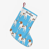 ビーグル犬の漫画イラストレーション スモールクリスマスストッキング (正面 (吊り時))