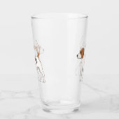 ビーグル犬の漫画イラストレーション タンブラーグラス (左)