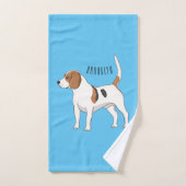 ビーグル犬の漫画イラストレーション バスタオルセット (ハンドタオル)