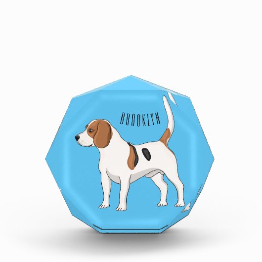 ビーグル犬の漫画イラストレーション フォトブロック (正面)