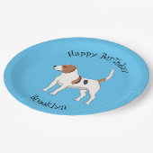 ビーグル犬の漫画イラストレーション ペーパープレート (アングル)