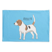 ビーグル犬の漫画イラストレーション 枕カバー (裏面)