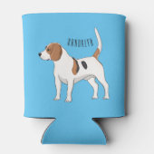 ビーグル犬の漫画イラストレーション 缶クーラー (裏面)