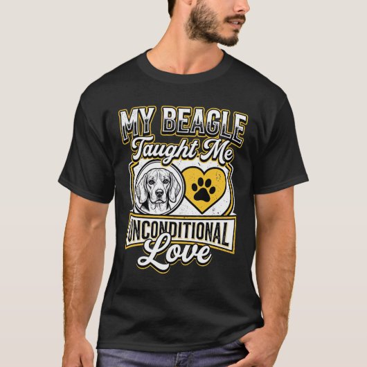 ビーグル犬の無条件の愛 ビーグル犬の飼い主 Tシャツ (正面)