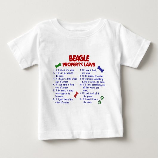 ビーグル犬の特性の法律2 ベビーTシャツ (正面)