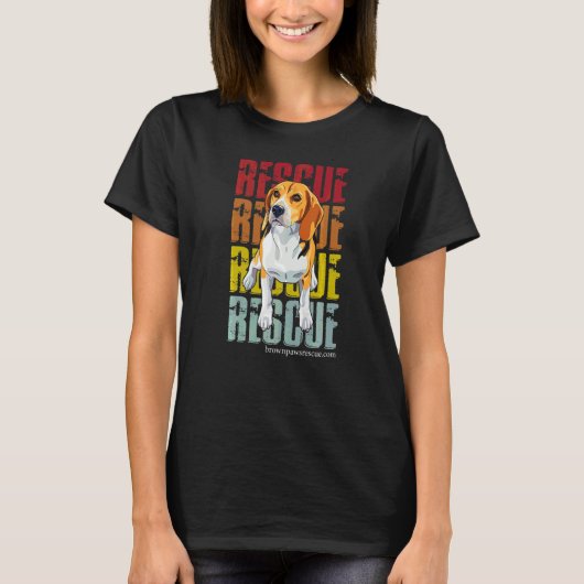 ビーグル犬の犬の犬の救助子犬 Tシャツ (正面)