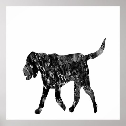 ビーグル犬の白黒の歩く ポスター (正面)