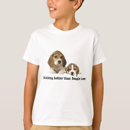 ビーグル犬の相棒の子供のユニセックスなワイシャツ Tシャツ (正面)