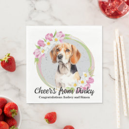 ビーグル犬の結婚式ナプキンに犬の写真 スタンダードランチョンナプキン