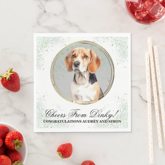 ビーグル犬の結婚式ナプキン(写真入り) スタンダードランチョンナプキン (インサイチュ)