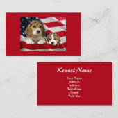 ビーグル犬の繁殖動物の名刺 名刺 (正面/裏面)