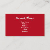 ビーグル犬の繁殖動物の名刺 名刺 (裏面)