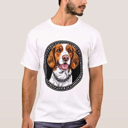 ビーグル犬の肖像画 愛犬家へのギフト Tシャツ (正面)
