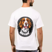 ビーグル犬の肖像画 愛犬家へのギフト Tシャツ (裏面)
