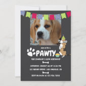ビーグル犬の誕生日フォト招待状 招待状 (正面)