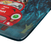 ビーグル犬の車の怖いハロウィーン カッティングボード (角)