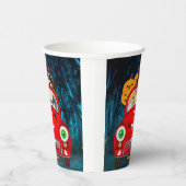 ビーグル犬の車の怖いハロウィーン 紙コップ (右)