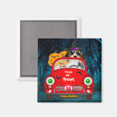 ビーグル犬の車を怖い マグネット (正面/裏面)