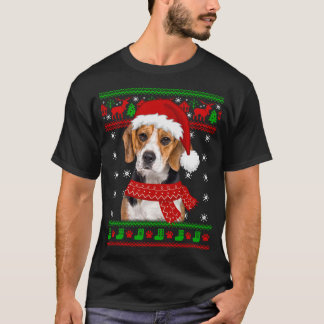 ビーグル犬の醜いセーターのクリスマスパピードッグ恋人 Tシャツ