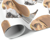 ビーグル犬の頭部のポートレート ラッピングペーパー (ロールコーナー)