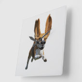 ビーグル犬の風刺壁時計 スクエア壁時計 (傾斜)