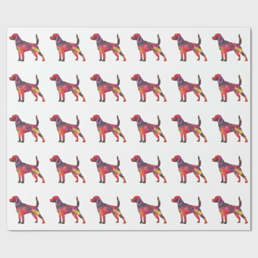 ビーグル犬はジオを育てるシルエット数々の ラッピングペーパー (フラット)