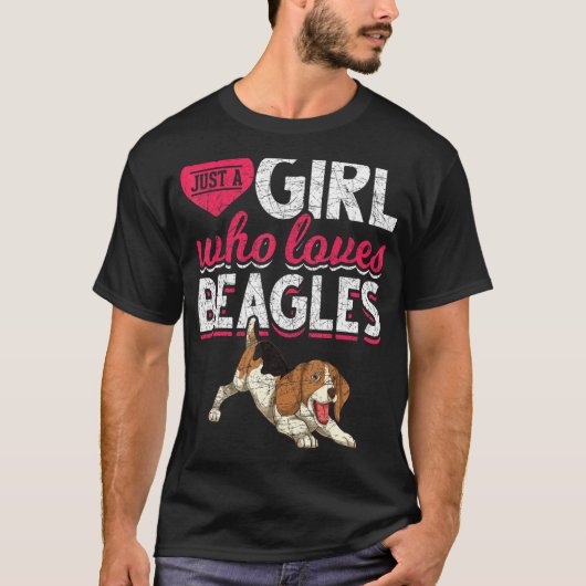 ビーグル犬を愛する女の子ペットの飼い主ビーグル Tシャツ (正面)