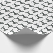 ビーグル犬イエロー&ブラックグリッド線（白） ラッピングペーパー (角)