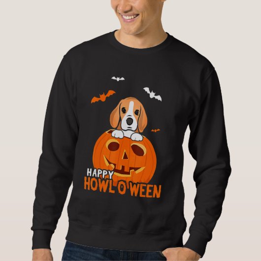 ビーグル犬カボチャのハロウィーンの衣装ジャッキOランター スウェットシャツ (正面)