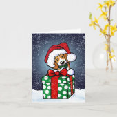 ビーグル犬クリスマスカード カード (黄色い花)