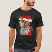 ビーグル犬クリスマスTシャツドッグファミリークリスマス Tシャツ (正面)