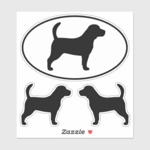 ビーグル犬シルエットビニールステッカーセット シール